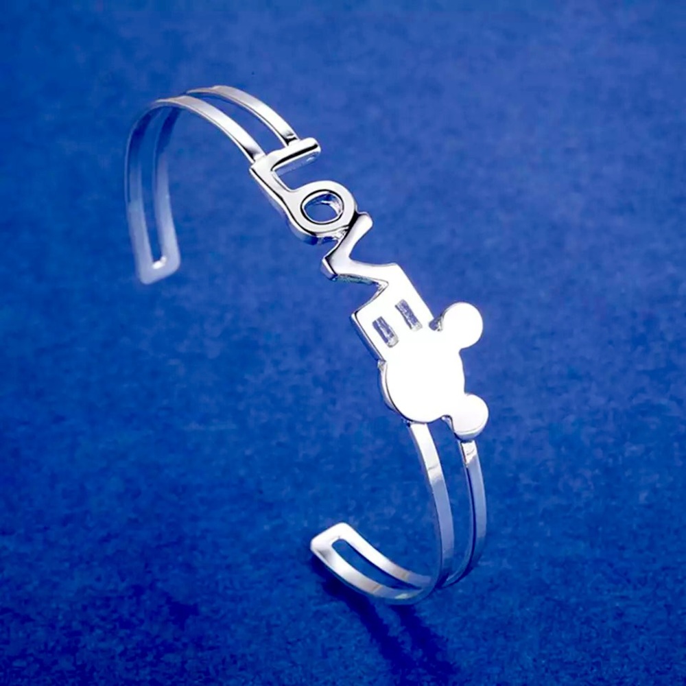 New Disney Mickey 925 Open Cuff Bracelet